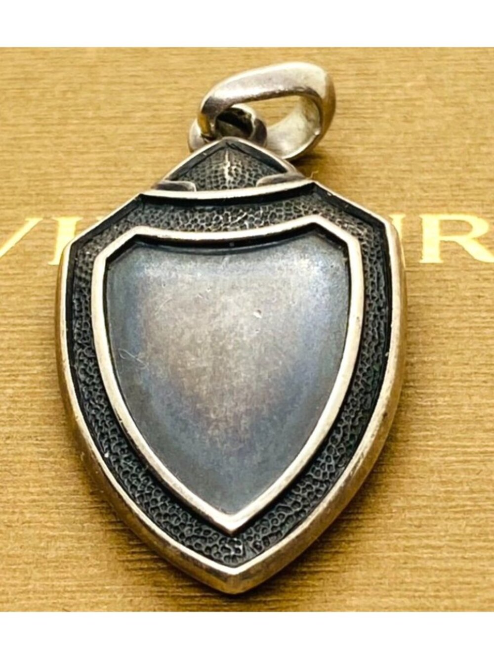 David Yurman Armory Pendant Charm Blackened Sterling Silver 925.